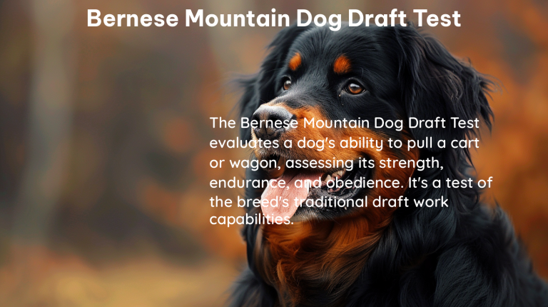 bernese mountain dog draft test