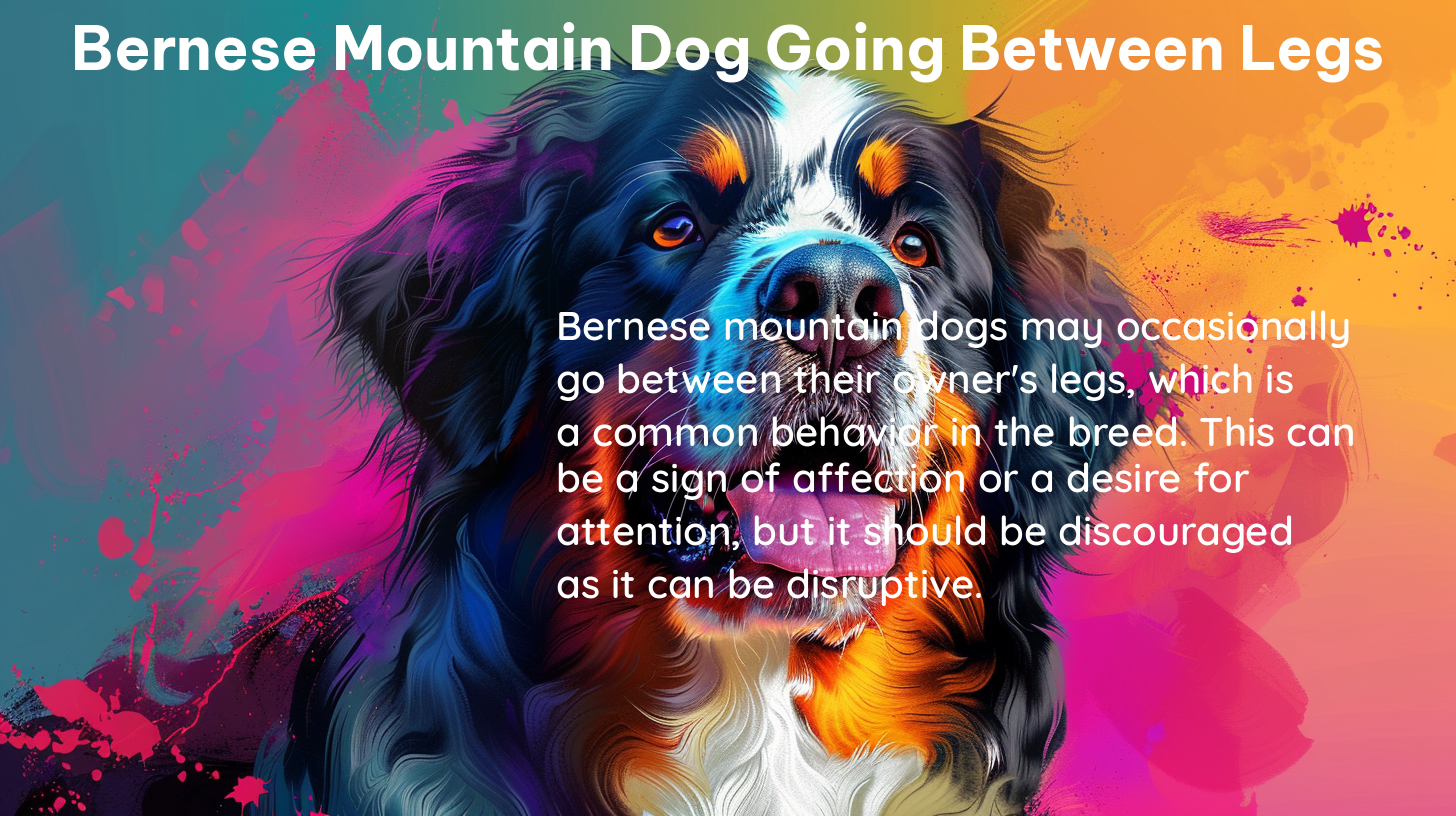 bernese mountain dog going between legs 1